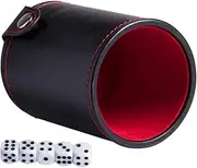 TOBBOMEY Dice Storage Cup Noiseless Liner Fashionable Party Cup for Dice Games Lightweight for Travel Pu Leather Material