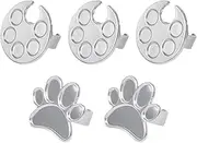 Nail Art Palette | 5pcs Stainless Steel Nail Polish Color Mixing Palette | Make Up Mixing Pàlette | Wearable Gel Polish Display Board | Cat Claw and Round Shape Manicure Display Plate