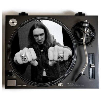 Cliff Burton DJ Turntable Slipmat for Vinyl Records Fits 12" Players Metallica