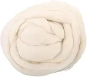 TEHAUX Needle Felting Wool, Natural White Wool Roving Yarn for Needle Felting, 200g Soft Fiber for DIY Crafts, Spinning, Weaving, Doll Making