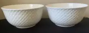Set Of 2 New THL Round White Mixing Serving Vegetable Salad Bowls 7.75”