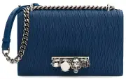 NWT Alexander McQueen Jeweled Satchel Knuckle Duster Skull Ring Shoulder Bag