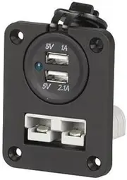 Mean Mother 4X4 50A Flush Mount Plug with Anderson Style Connector and Dual USB Ports - MMAPP04