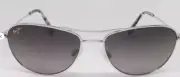 NEW UNUSED Maui Jim GS245-17 Baby Beach Sunglasses Silver Gray Polarized Aviator