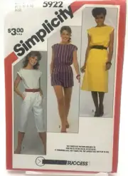 Simplicity Pattern #5922 Pull-On Jumpsuit or Romper and Pullover Dress - (10-14)