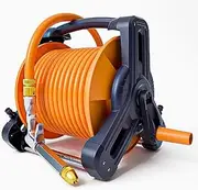 PP-Kic Wall Mounted Hose Holder, Household Flushing Floor Hose Trolley, Agricultural Irrigation Portable Hose Trolley, Hand Crank Hose Reel Hose Storage Holder,25m