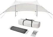 WeiLaiKeQi Camping Canopy Tarp with Storage Bag and Ground Anchors for Travel, Height 2.4m