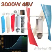 3000W Vertical Wind Turbine 3-Phase Permanent Magnet Generator 48V Controller AU