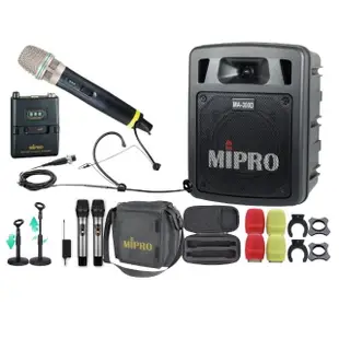 【MIPRO】MA-300D 雙頻5.8G無線喊話器擴音機(手持/領夾/頭戴多型式可選 街頭藝人學校教學會議場所均適用)