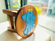Children's furniture Stool Blue Baby ELEPHANT for Toddlers Step sitting Stool.