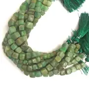 Natural Emerald Beads 8 Inch Strand 6-7 MM Beads Faceted Cube Gemstone Beads