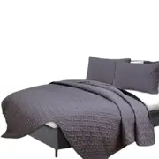 Charcoal 3 Piece Chic Embossed Comforter Set