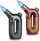 Mini Creative Welding Gun Cigar Butane Gas Jet Windproof Lighter Visible U Tank