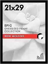 Americanflat 21x29 Picture Frame in Black - Photo Frame with Engineered Wood Frame and Polished Plexiglass Cover - Horizontal and Vertical Formats for Wall with Built-in Hanging Hardware