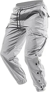 [Maiyifu-GJ] Mens Lightweight Hiking Pants Elastic Waist Multi-Pocket Cargo Pants Casual Athletic Workout Drawstring Sweatpants