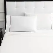 [Kate Spade New York] Dot Queen Sheet Set, 300 Thread Count and 100% Cotton, All Season 4 Piece Bedding Set, Machine Washable, White and Pink