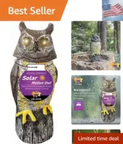 Solar Owl with Flashing Eyes, Rotating Head, Hoot Sound, Motion Detector and ...