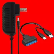 USB 3.0 to HDD SATA Cable Converter with Power Adapter High Speed Data Transfer
