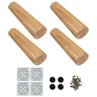 Rubber Wood Table Legs for Furniture Cabinet Replacement Feet Work
