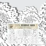 Decoupage Paper Pack (24 Sheets 6"x6") Paper Flowers # Vintage Styled Pattern Paper for Decoupage, Craft and Scrapbooking