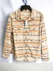 Junior's Large Fleece Wallflower Jacket Soft Button Front Aztec Coat Shacket New