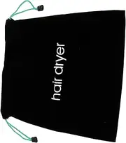 Beavorty 1Pc Hair Dryer Storage Bag Flocking Velour Pouch for Hair Blower Lightweight Travel Container Dustproof Design Black with Drawstring for Organizing Hair Tools