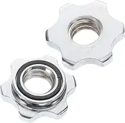 Yardwe Sturdy Stainless Steel Dumbbell Bar Extension Locking Nuts Collars for Quick Weight Changes