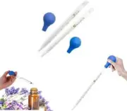 2X 10ml Glass Graduated Pipettes Lab Dropper with Blue Rubber Cap and Scale AU