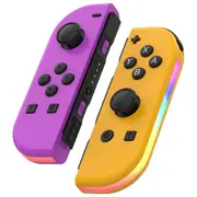 Wireless Controllers Pair Game Pad Joystick For Switch/Switch Lite/Switch OLED-Purple and Yellow