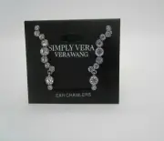 Vera Wang Earrings Ear Crawler Stunning White Crystals With Silvertone