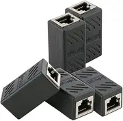 Abrity RJ45 Coupler, Shielded Ethernet Coupler, Cat7 Inline LAN Coupler 8P8C Ethernet Extender Adapter Ideal for Extending The Ethernet Cables Female to Female Connector (5Pack-Cat6-Black)