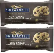 GHIRARDELLI 60% Cacao Bittersweet Chocolate Premium Baking Chips, 10 OZ (2 Bag)