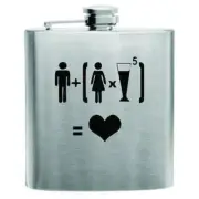 Drunk Math Stainless Steel Hip Flask 6oz