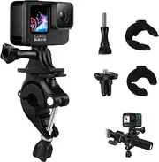 REYGEAK Bike Handlebar Mount 360° Ball Head Rotation Motorcycle Bicycle Handlebar/Seatpost/Pole Mount Accessories for GoPro Hero 11 10 9 Session Insta360 DJI Action Cameras (Press to Rotate)
