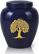 Keepsake Urns for Adult Male or Female, Medium & Small Sized Urns for Human Ashes, Ceramic Decorative Urns with Tree of Life, Pet Urn for Cats and Small Dogs