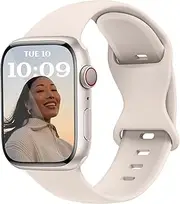 Sport Bands Compatible with Apple Watch Series 10, Ultra 1/2, SE, 9 8 7 6 5 4 3 2 1, iWatch For Apple Watch Band for women men 38mm 40mm 41mm 42mm 44mm 45mm 46mm 49mm soft Silicone Strap,Black