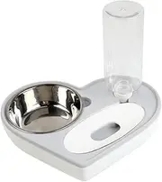 Heart Shaped Automatic Pet Water Dispenser Durable Drinking Bowl for Cats and Dogs Stylish Grey Design Non Tip Water Feeder Pet Drinking Supplies Smooth Surface Easy to Clean