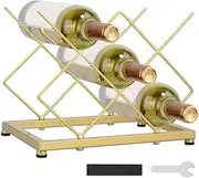 5 Bottle Freestanding Wine Rack,Tabletop Wine Holder Stand for Cabinet,Metal Tabletop Wine Bottle Stand,Iron Countertop Wine Rack,Space Saving Tabletop Wine Bottle Holder (Square)