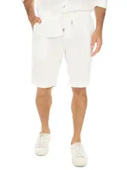 Riley Adams White Linen Shorts
