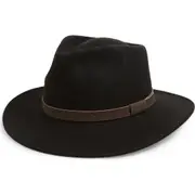 Barbour Crushable Bushman Fedora in Black at Nordstrom, Size Large