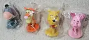 Winnie The Pooh Mini Bobble Head Set Winnie Tigger Piglet Eeyore Kellogg’s - NIP