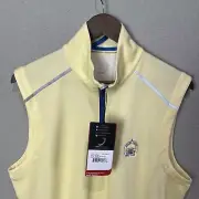 Zeros restrictions men Size M 1/4 Zip Golf Vest Yellow Staley Farm Golf Club