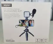 XQISIT Smartphone LED Vlogging Video Kit Audio Record Microphone Tripod 1/8" NEW