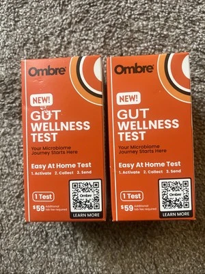 Ombre Gut Wellness Microbiome Home Test 2 Count NIB Sealed SET OF 2 ✅