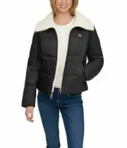 NWT Levi`s Ladies Sherpa Line Puffer Jacket ( Black, S_M_L)