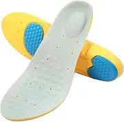 [Generic] Insoles Foam Insoles Shoes Inserts for Men and Women, Providing Arch Support, Cushion and Shock Absorption, Relieve Foot Pain (Yellow, M)