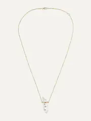 [HARRIS ZHU] HARRIS ZHU - 14-karat Gold, Crystal Quartz And Diamond Necklace - One size One size Gold