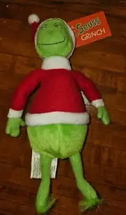 Hallmark Dr. Seuss Grinch 9" Plush Tag Stuffed Animal NEW Santa