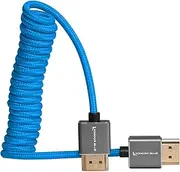 KONDOR BLUE 4K Full HDMI Thin Coiled Braided Cable for On-Camera Monitors, Capture Cards + More