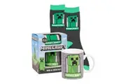 Minecraft Childrens/Kids Creeper Mug and Sock Set (Green/Grey) (One Size)